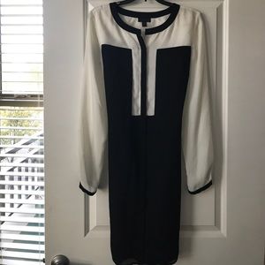 Black and white dress with belt