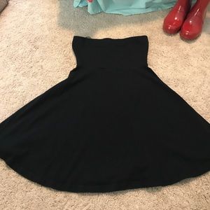 Black strapless mini dress