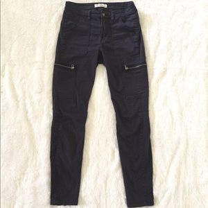 SALE Super Skinny Mid Rise Navy Zipper Jeans
