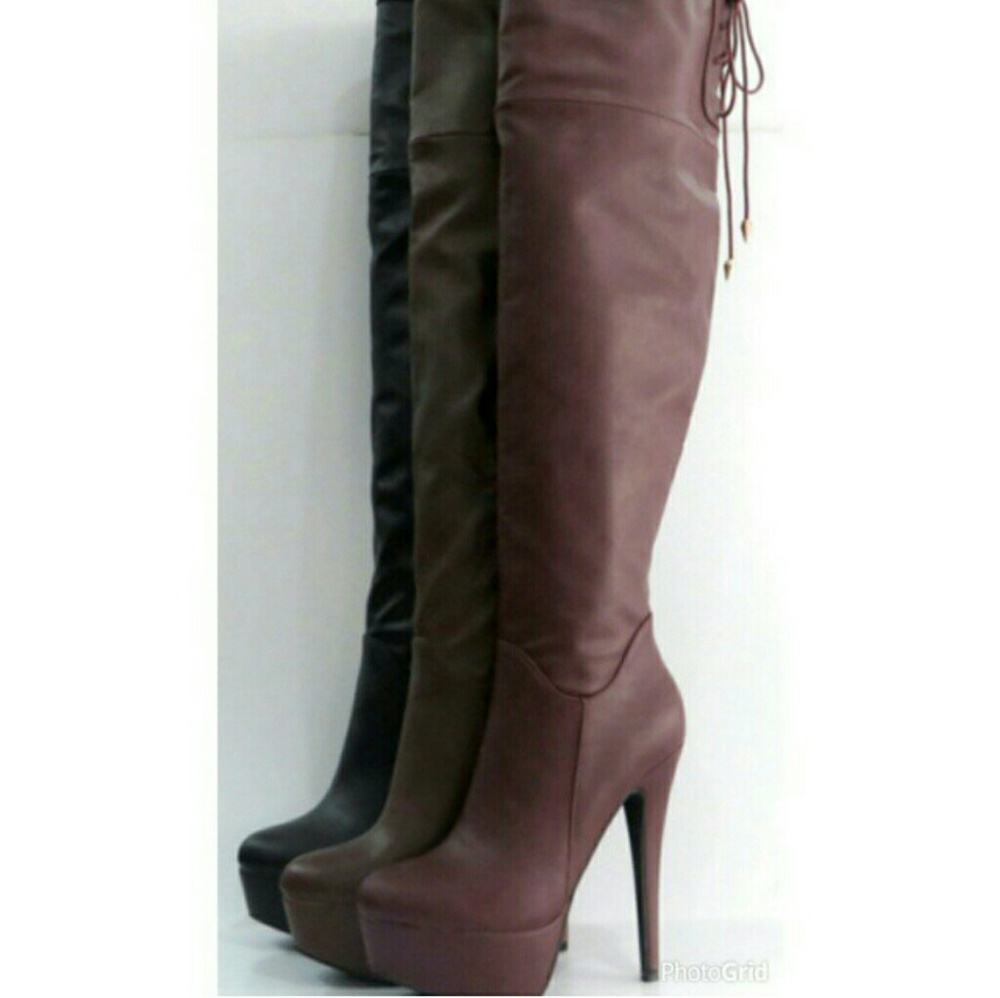 Over the Knee Boots| Adjustable lace up in back |