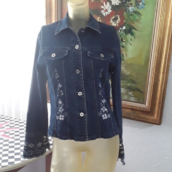 Jiaqi embroidered denim jacket - Picture 1 of 6