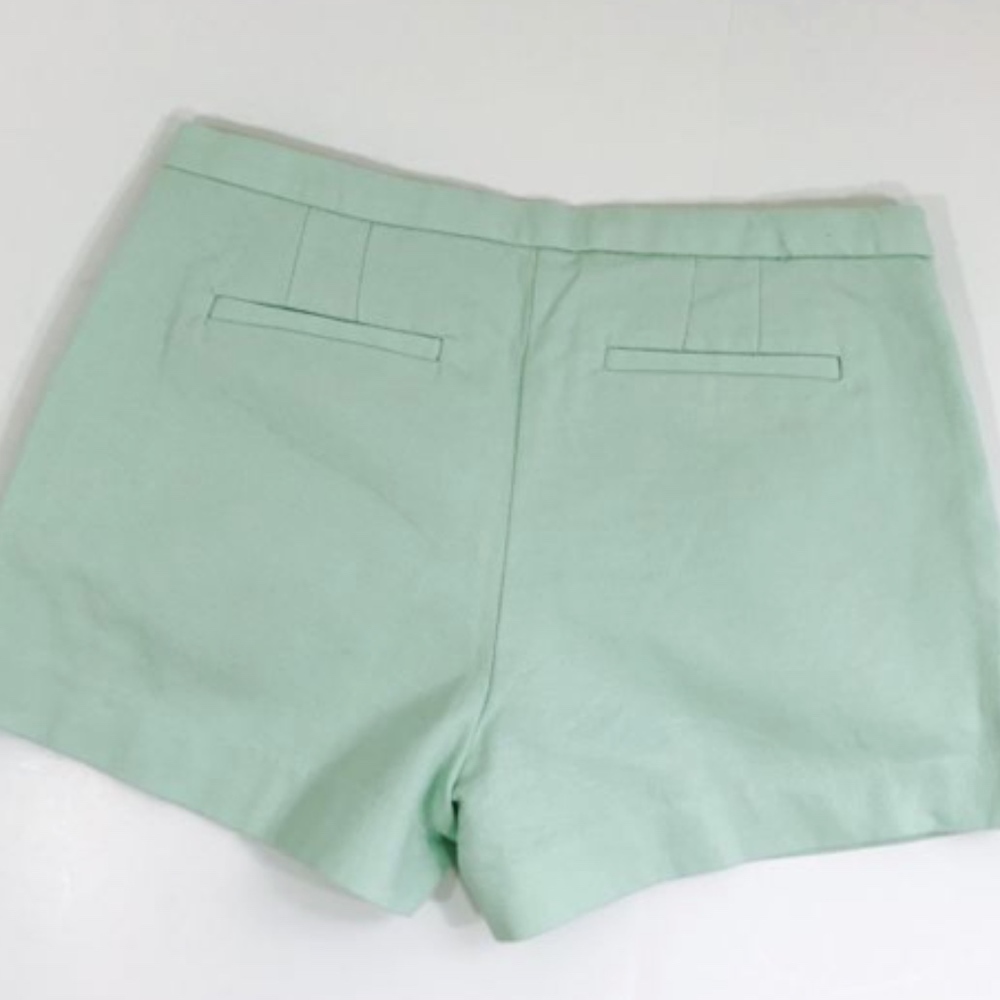 J.CREW  Mint Pleated Shorts Size 4 Cotton Piqué - Picture 3 of 4