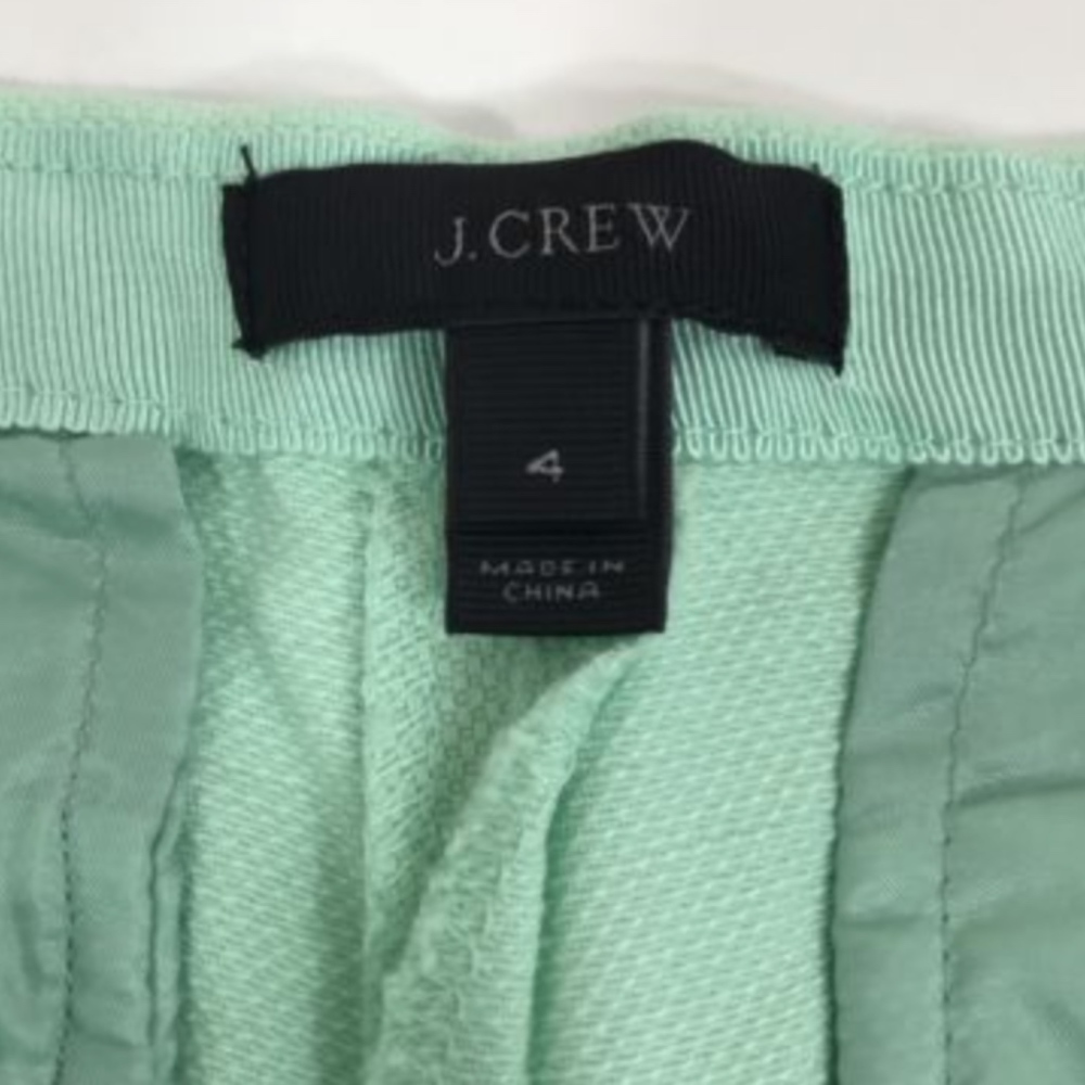 J.CREW  Mint Pleated Shorts Size 4 Cotton Piqué - Picture 4 of 4
