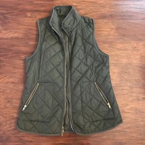 Army Green Quilted Vest