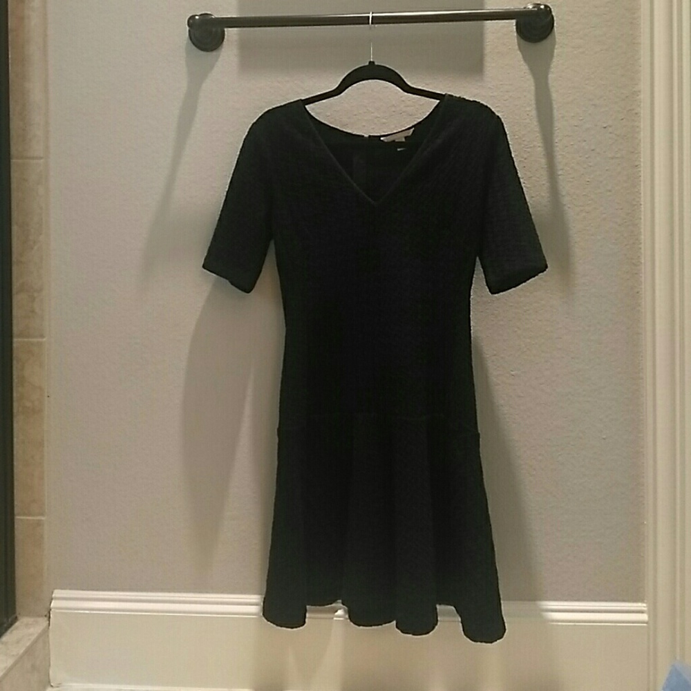 Black Banana Republic textured knit dress.