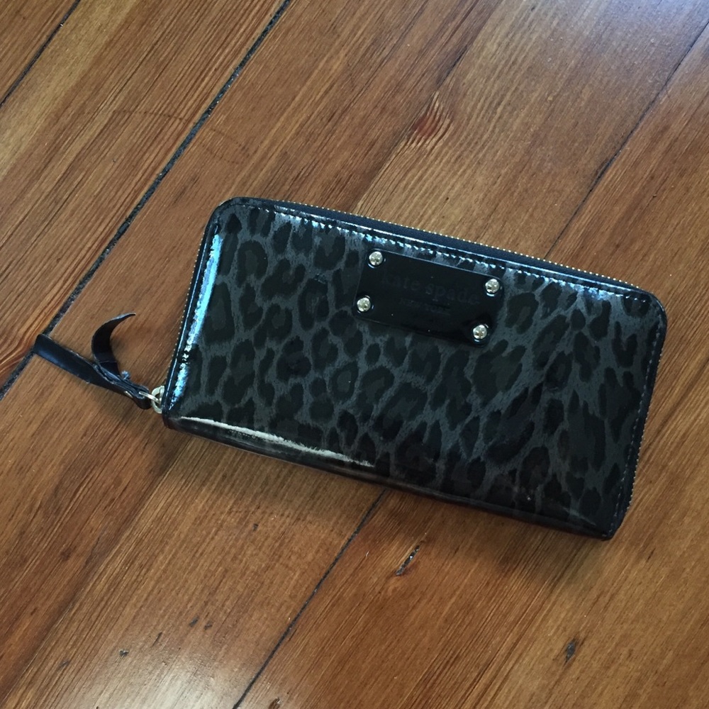 Kate Spade Black Animal Print Wallet