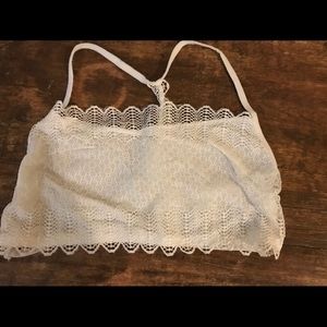 Lace strappy open back bra / crop top