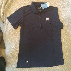 NWT Notre Dame Adidas Golf Shirt