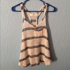 White & Grey striped tank top