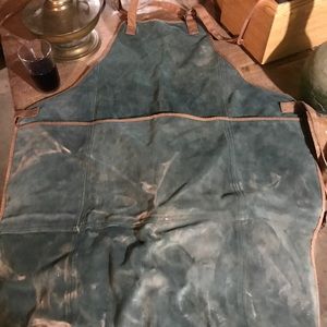 Leather welding apron New just a little dusty
