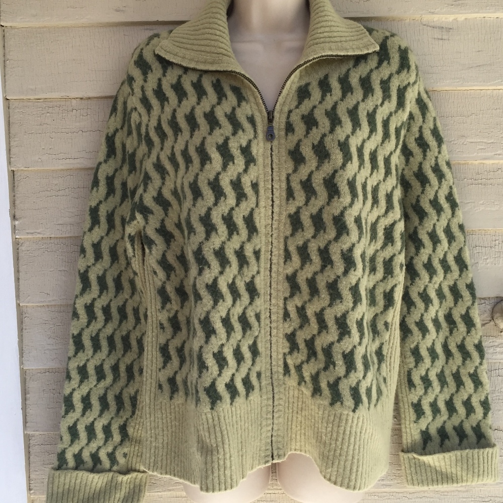 CUBIX zip turtleneck moss green sweater/XL