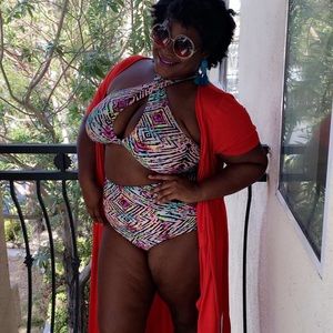 Two piece high waisted swimsuit