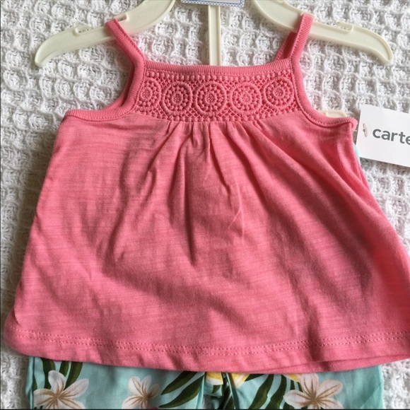 Carter’s Crochet Tank Top & Floral Pants Set New - Picture 3 of 5