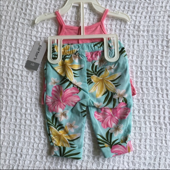 Carter’s Crochet Tank Top & Floral Pants Set New - Picture 5 of 5
