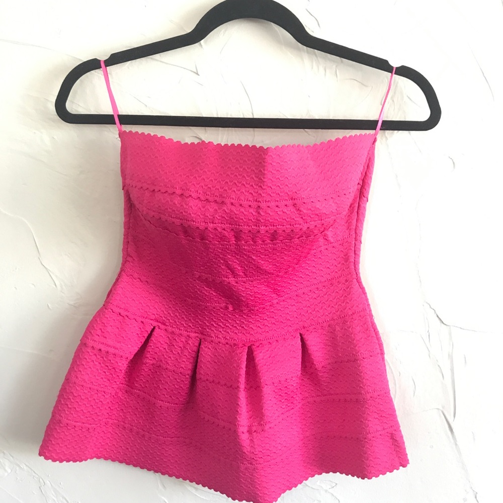 Strapless Pink Top