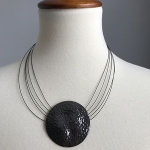 Good condition necklace - very dark gray color