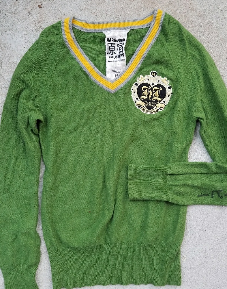 Harajuku Lovers Green "Varsity" Sweater EXC