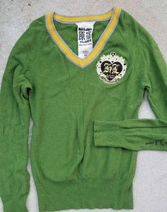 Harajuku Lovers Tops - Harajuku Lovers Green "Varsity" Sweater EXC Harajuku Lovers Tops - Harajuku Lovers Green "Varsity" Sweater EXC