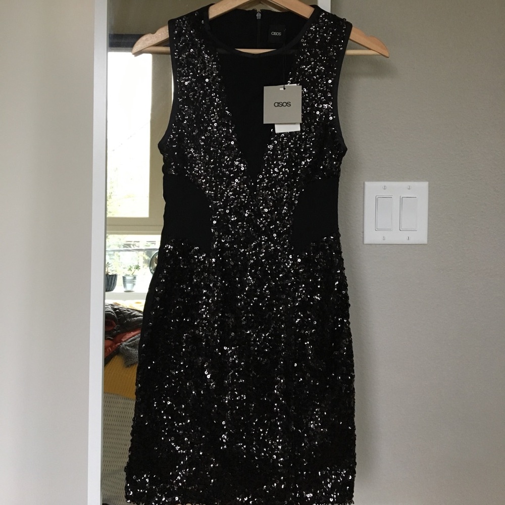 ASOS mini dress with sequin mesh