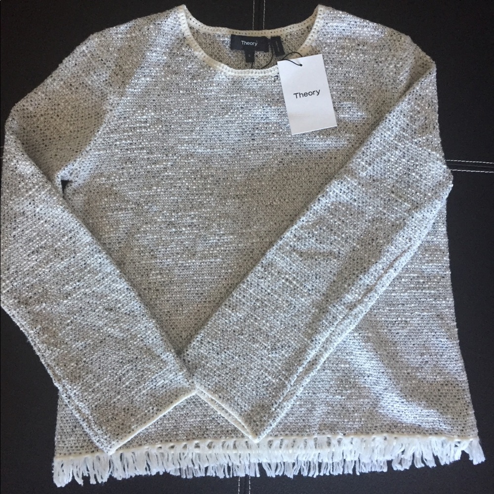 Theory NWT tweed sweater size s