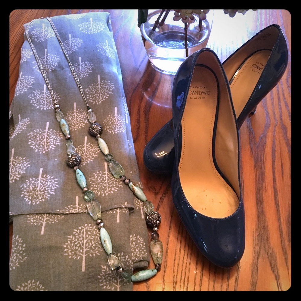 Joan & David Luxe CJ Pearl Dark Blue Heels