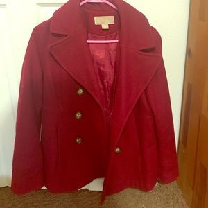 Michael Kors Medium Red Wool Coat