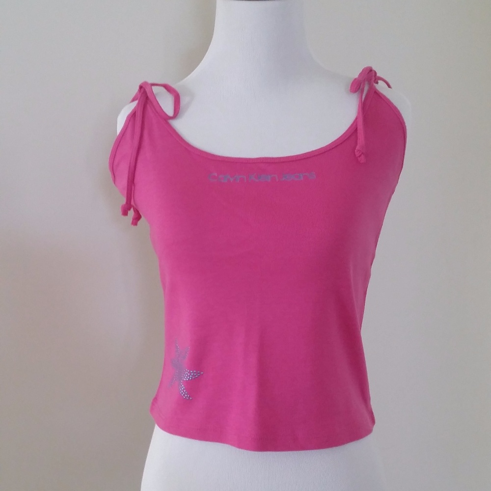 Pink Calvin Klein Jeans Tie Tank Starfish