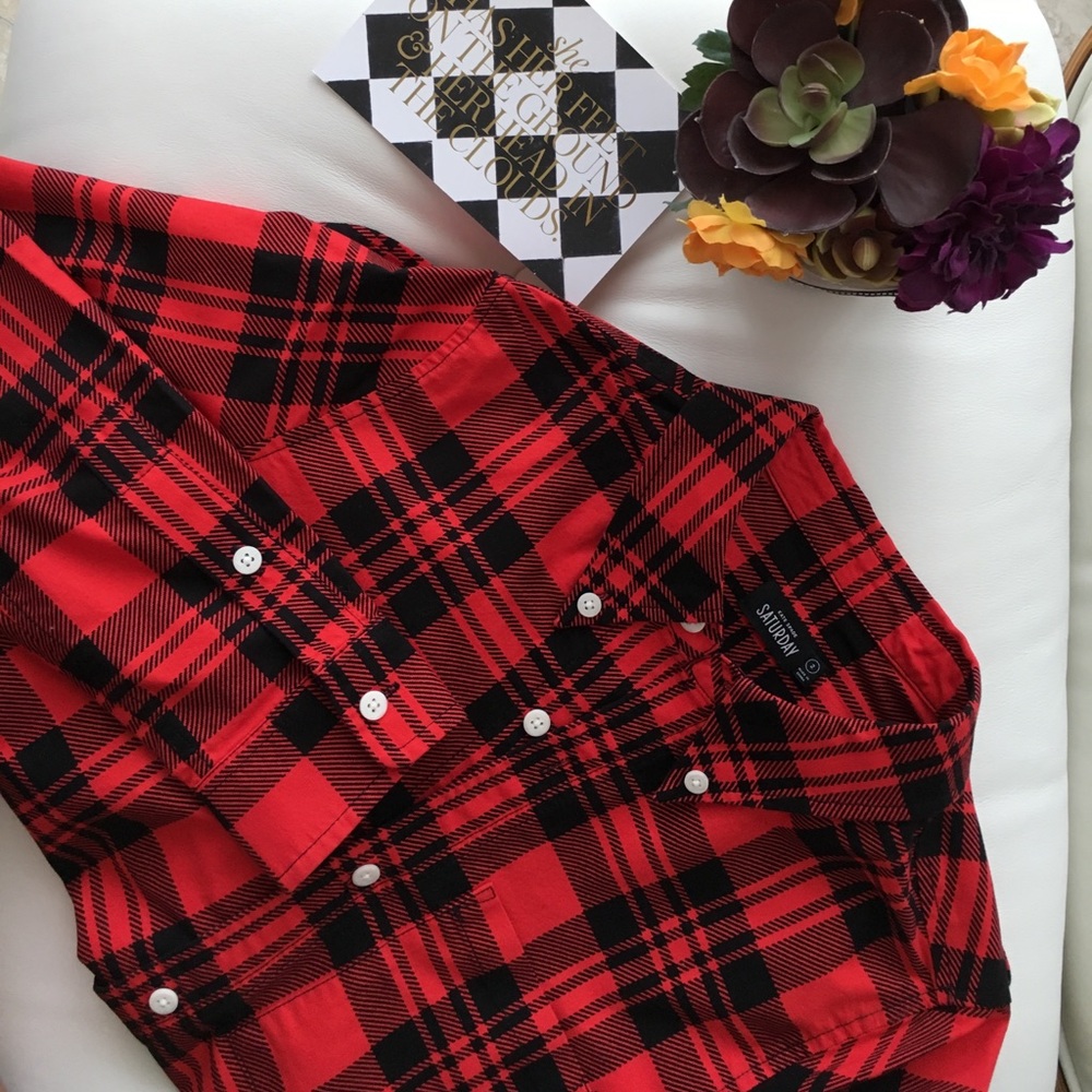 Saturday Kate Spade button down plaid shirt