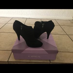 Black suade booties