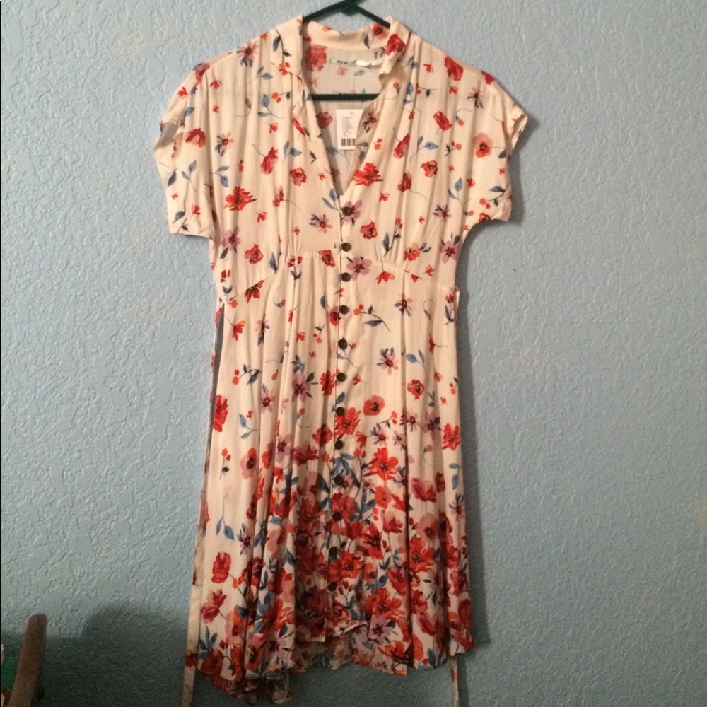 Urban Outfitters button down white floral dress