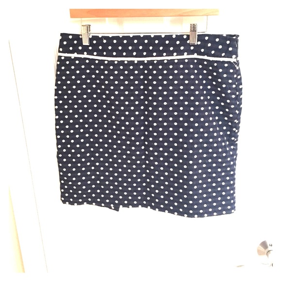 Max studio polka dot white on blue skirt - Picture 1 of 5