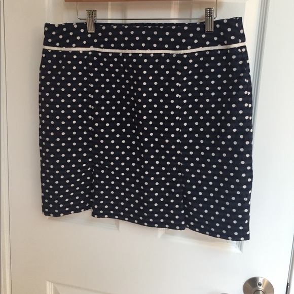 Max studio polka dot white on blue skirt - Picture 2 of 5