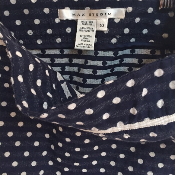 Max studio polka dot white on blue skirt - Picture 3 of 5