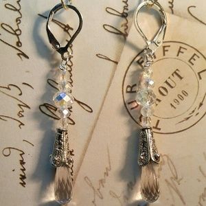 #0144 White Quartz Crystal Earrings