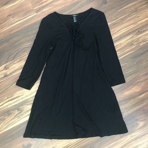 Forever 21 Lace-Up Front Mid Sleeve Dress