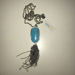Turquoise & Silver Kendra Scott long necklace
