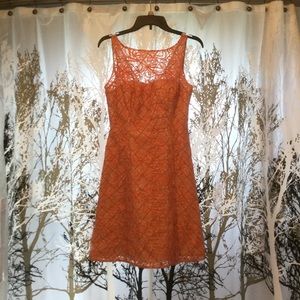 Aidan Mattox pink/coral patterned dress