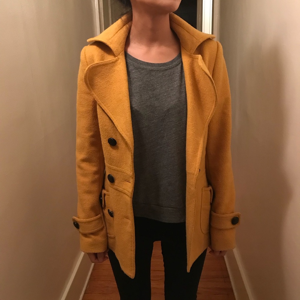 F21 Wool Mustard Coat