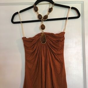 Sky top with necklace detail