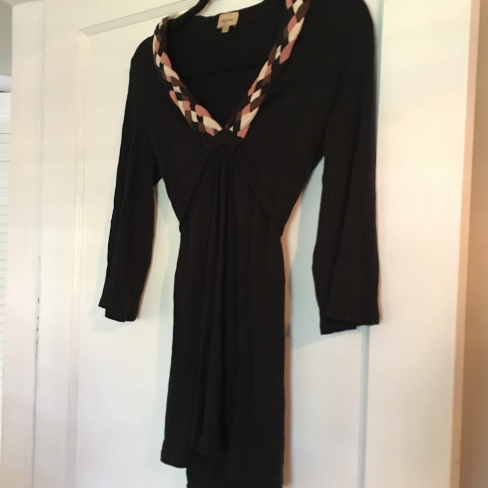 Ella moss tunic with braided neckline