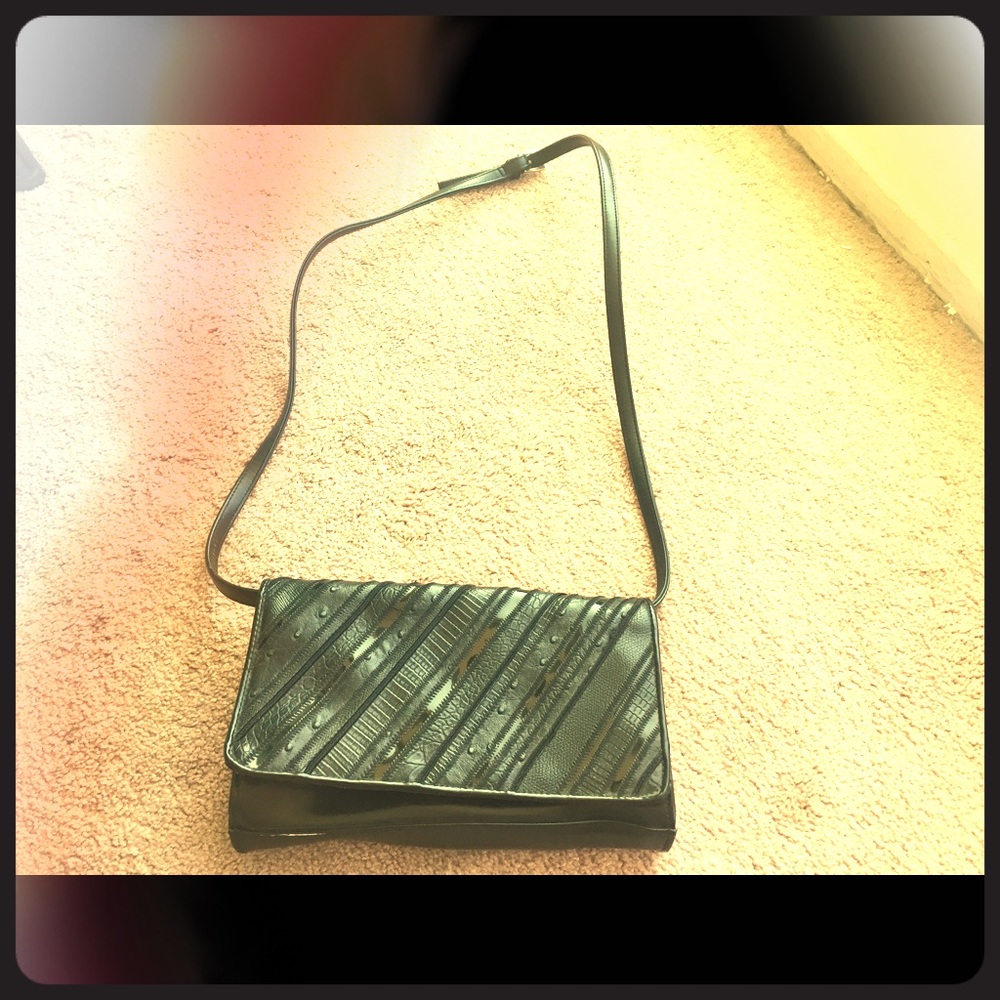 Black leather cross body