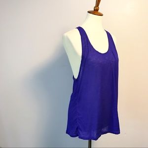 Purple racerback exercise fitness tank top
