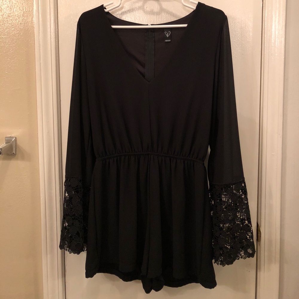 Black with lace romper