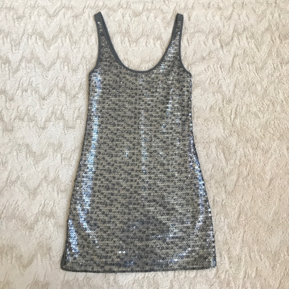 Express Sequin Tank Dress, Size XS