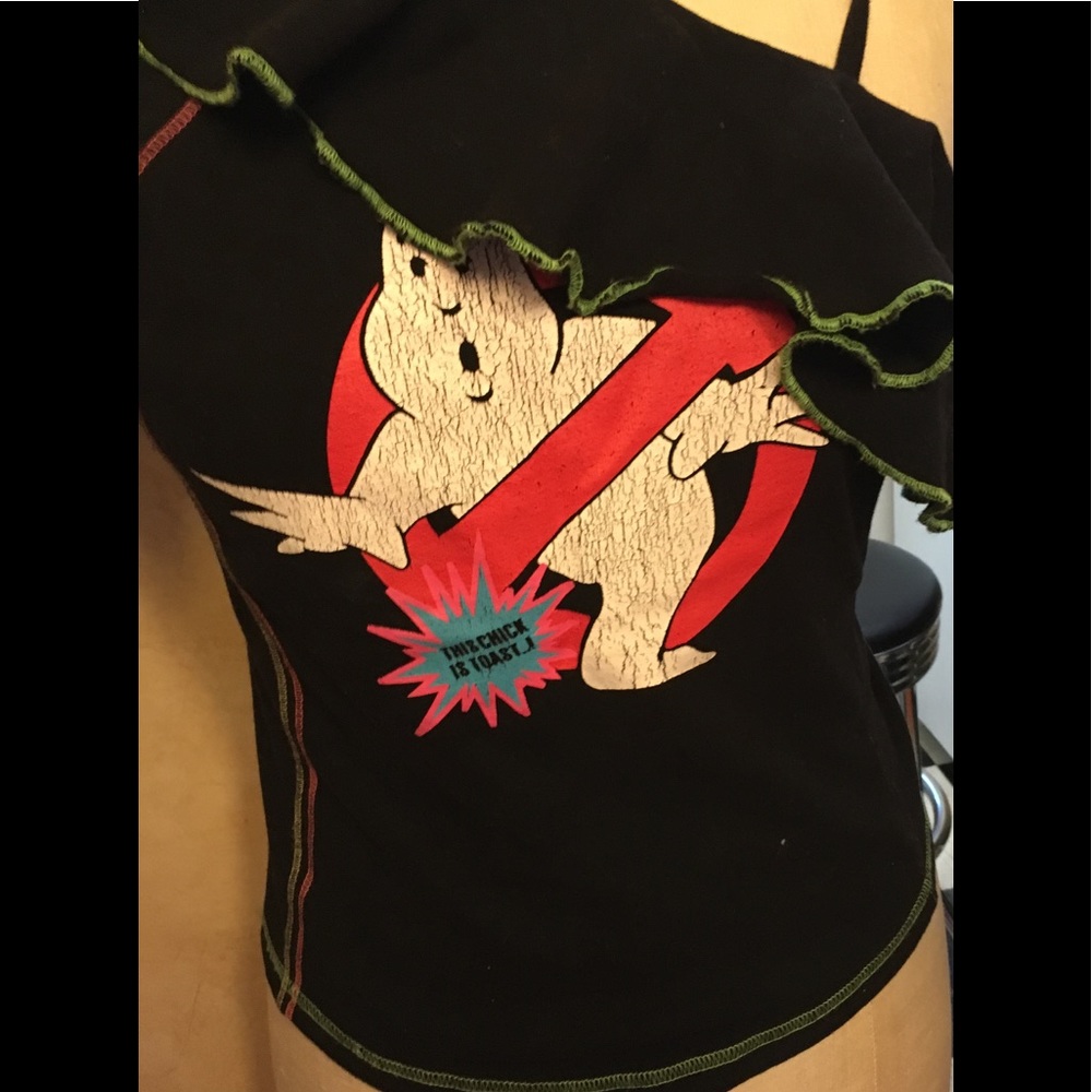 Ringspun- Ghost Busters one Shoulder Colorful TEE