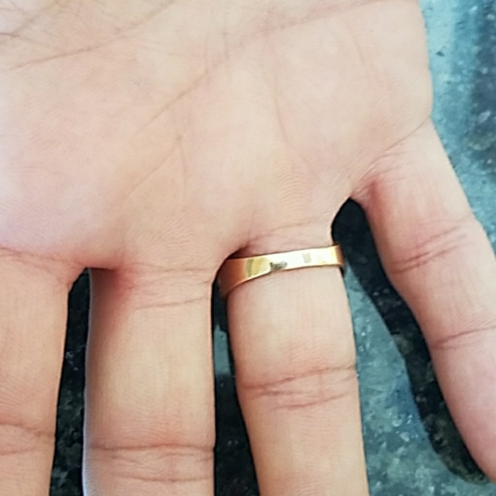 10k Real Gold Men's Nugget Ring 14mm - Picture 2 of 8