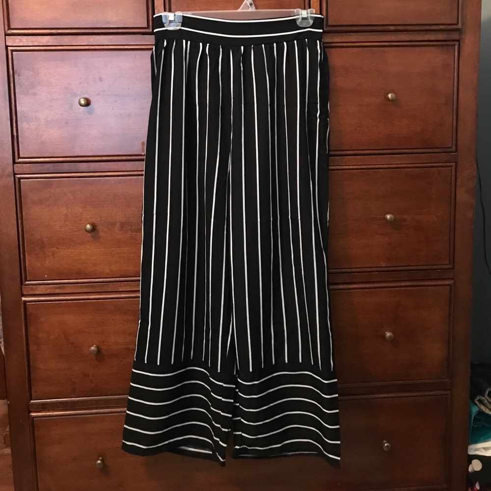 Striped high waisted pants