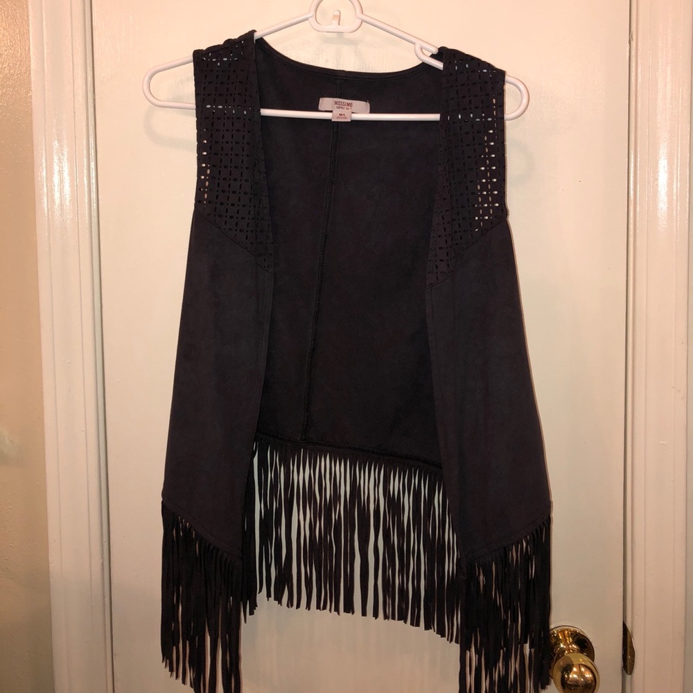 Black Fringe Vest