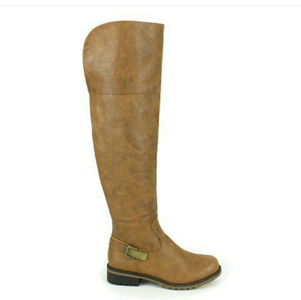 Stylish Cognac Knee High Boots