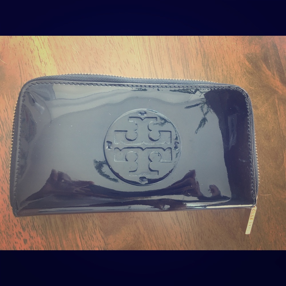 Patent Black Leather Tory Burch Wallet